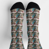 Chaussette Poupée Vintage bleue, (Haut)