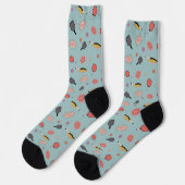 Chaussette Preppy Bold Pickleball ! Motif coloré en bleu (Gauche)