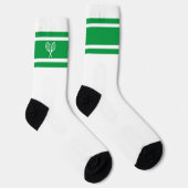 Chaussette Preppy Green White Stripe Tennis Racket Athletic (Droite)