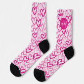 Chaussette Preppy Hearts Pink (Gauche)