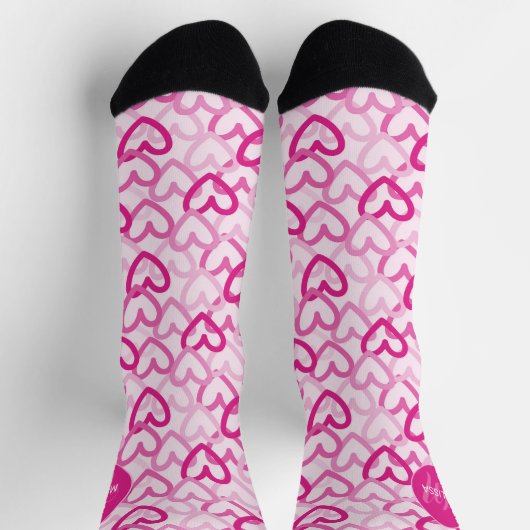 Chaussette Preppy Hearts Pink (Haut)