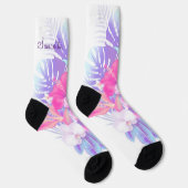 Chaussette Pretty Pink Blue Purple Floral Tropical (Droite)