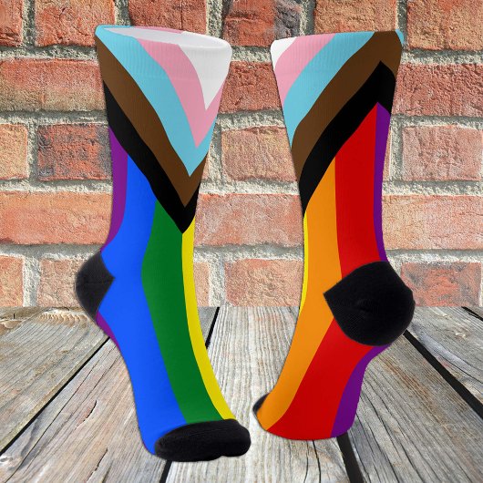 Chaussette Progrès Rainbow Flag Chaussettes, LGBTQ & Pride Ch