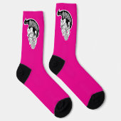 Chaussette Psycho crâne rose chaud (Droite)