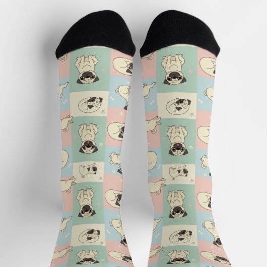 Chaussette Pug Cartoon Pattern (Haut)
