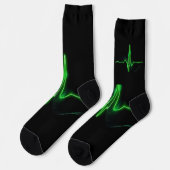 Chaussette Pulse verte brillante Abstraite (Gauche)