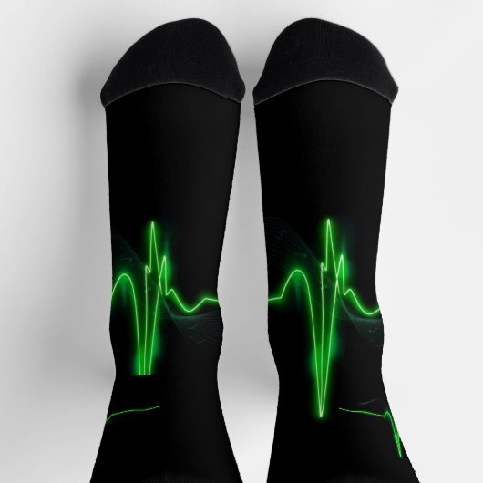 Chaussette Pulse verte brillante Abstraite (Haut)