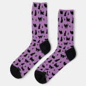 Chaussette Purple Cats and Paw Prints Pattern (Gauche)