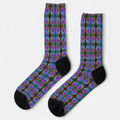 Chaussette Purple Colorful Super Retro Liquid Swirl Abstrait (Gauche)