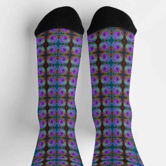 Chaussette Purple Colorful Super Retro Liquid Swirl Abstrait (Haut)