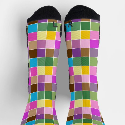 Chaussette Purple Finch Check Motif élégant coloré (Haut)