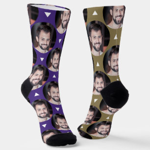 Chaussette Purple & Gold Photo Boyfriend pour Girami