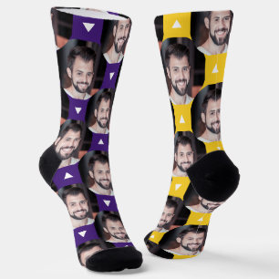 Chaussette Purple Gold Photo Boyfriend pour Girfriend Fun