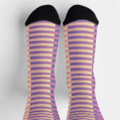Chaussette Purple Pink Yellow Striped Pattern (Haut)