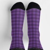 Chaussette Purple Plaid Knit Look Print - Option de texte per (Haut)