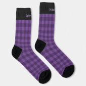 Chaussette Purple Plaid Knit Look Print - Option de texte per (Droite)