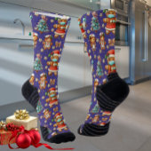 Chaussette Purple Whimsical Noël Gingerbread Fille Infirmière