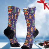 Chaussette Purple Whimsical Noël Gingerbread Fille Infirmière