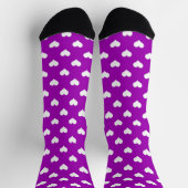 Chaussette Purple White Love Heart Motif Design (Haut)