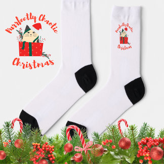 Chaussette Purrfectly Chaotic Christmas Funny Holiday Cat