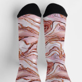 Chaussette Quartz féminine Rose de marbre d'or Texture (Haut)