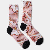 Chaussette Quartz féminine Rose de marbre d'or Texture (Droite)