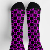 Chaussette Queen of Spades Chaussettes Pink Black Checkerboar (Haut)