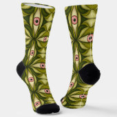 Chaussette Quirky Rose Eyes Et Vert Botanical Motif (Angulaire)