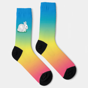 Chaussette Rabbit et arc-en-ciel