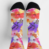 Chaussette "Radiance en fleur : Hibiscus en verre tendu (Haut)