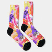 Chaussette "Radiance en fleurs : Hibiscus en vitrail (Droite)