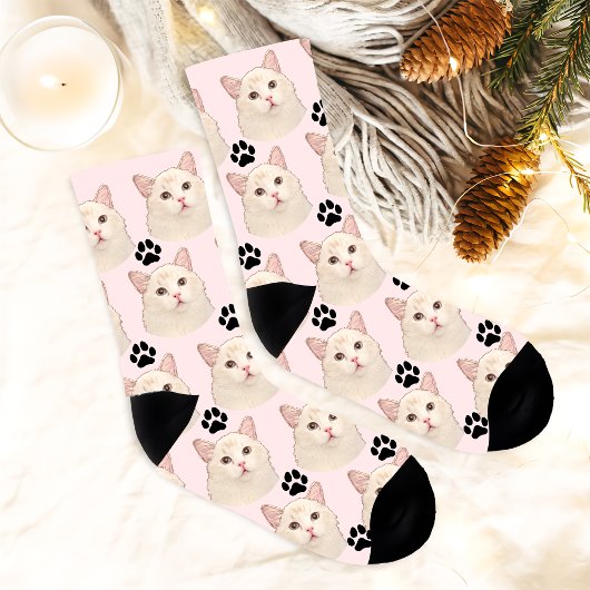Chaussette Ragdoll Chat Personnalisé Dessin À Main