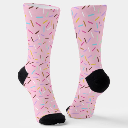 Chaussette Rainbow Pink Donut Sprinkles Gift Socks (Angulaire)
