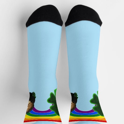 Chaussette Rainbow Pot of Gold St. Patrick's Day (Haut)