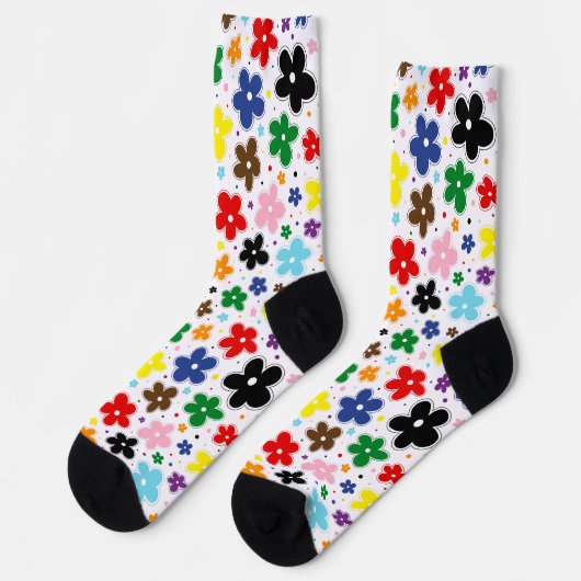 Chaussette Rainbow Progress Fide Fleurs Drapeau Doodle Quasar (Gauche)