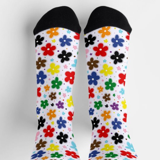 Chaussette Rainbow Progress Fide Fleurs Drapeau Doodle Quasar (Haut)