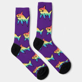 Chaussette Rainbow Shark Pride - Kawaii Nautical LGBTQ+ (Droite)