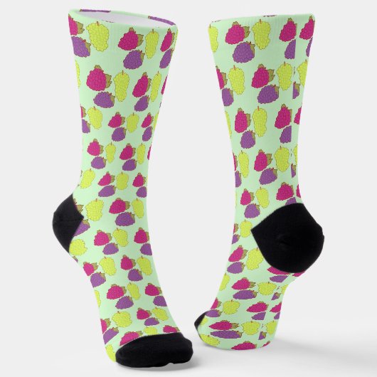 Chaussette Raisins Rouge, Vert Et Violet (Angulaire)