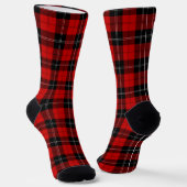 Chaussette Ramsay tartan rouge noir plaid (Angulaire)