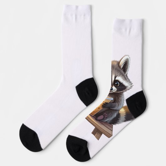 Chaussette Raton laveur buvant du café glacé (Gauche)