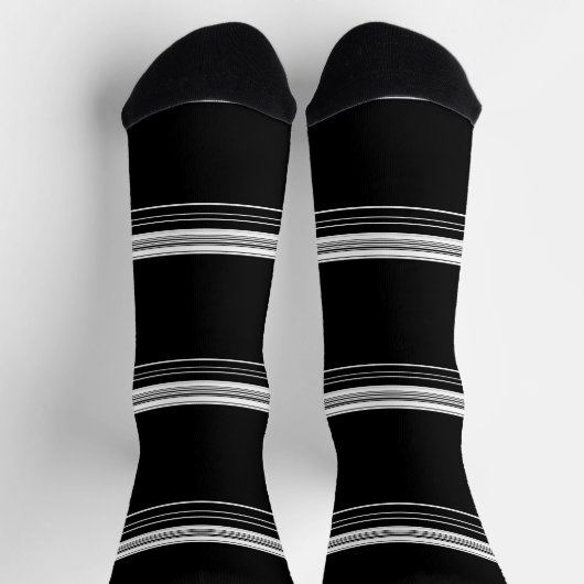 Chaussette Rayé noir blanc chic (Haut)