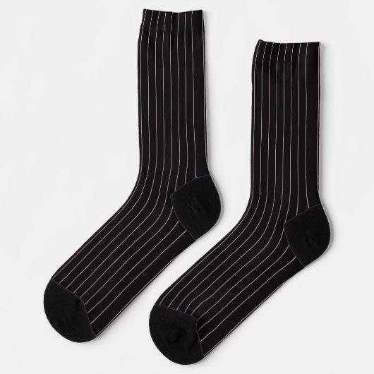 Chaussette rayé noir et rose (Gauche)