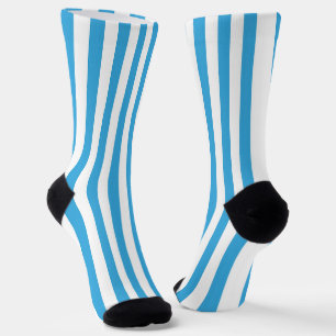 Chaussette Rayes verticales classiques bleu bébé clair et bla