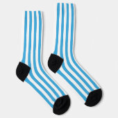 Chaussette Rayes verticales classiques bleu bébé clair et bla (Droite)