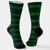 Chaussette Rayure bleue et verte irrégulière (Angulaire)