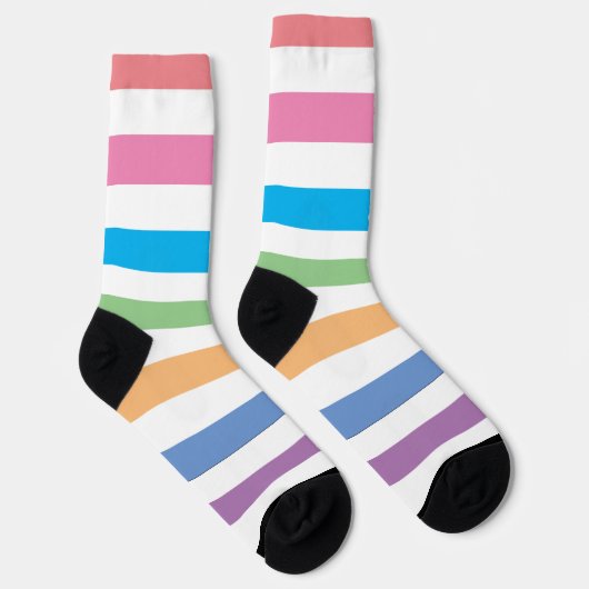CHAUSSETTE RAYURE COLORÉE PASTEL MODERNE ÉDITABLE (Droite)