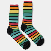 Chaussette Rayure Rétro Initiale Personnalisée (Droite)