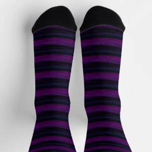Chaussette Rayure rose magenta irrégulière
