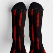 Chaussette Rayures à l'encre en rouge (Haut)