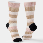 Chaussette Rayures Crème Beige Rose (Angulaire)